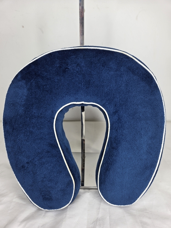 world's best Other - World's Best Memory Foam Navy Blue Travel Neck Pillow with Ivory Piping